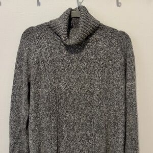 Chaps Women's Grey Marled Knit Turtleneck Sweater Size Medium Classic